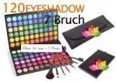 COMBO Paleta de Sombras Coloridas 120 cores  + Kit 7 Pincéis