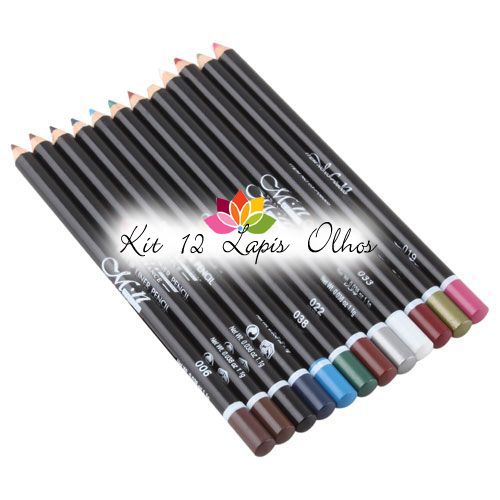 Kit com 12 Lápis para Olhos Cores Sortidas Modelo 1