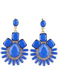 Brincos com Pedra Azul Dourado