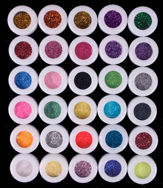 Kit com 30 Pigmentos Glitter Cores Sortidas