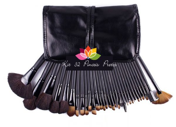 Kit de Pincéis Pretos 32 peças