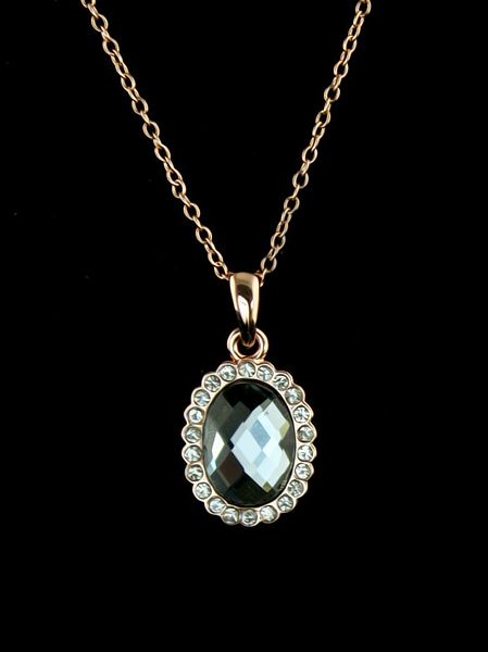 Colar de Pedra Oval Dourado