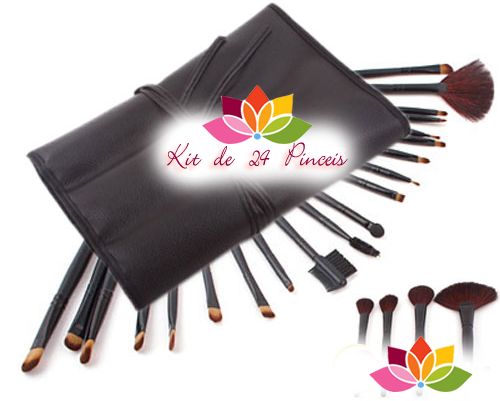 Kit de Pincéis Pretos 24 peças