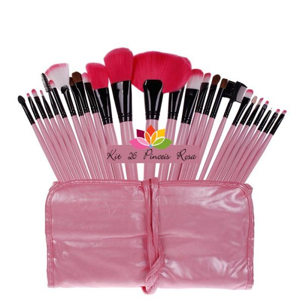 Kit de Pincéis Pink 26 peças