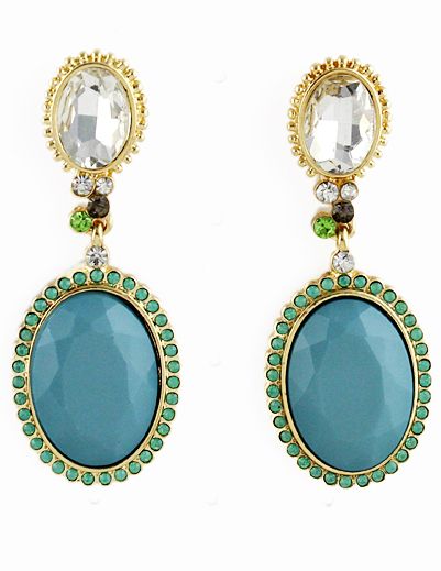 Brincos com Pedra Verde Dourado